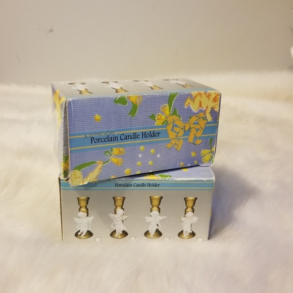 Cherub Porcelain Candle Holders (2) 1996 Vintage - Picture 7 of 8